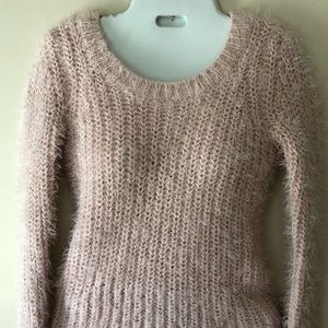 Pink fuzzy sweater